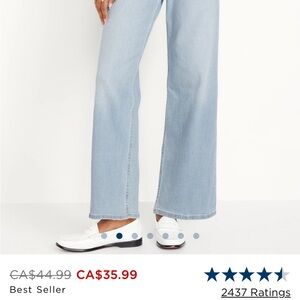 High-Waisted Wow Wide-Leg Jeans. Light wash. Old Navy